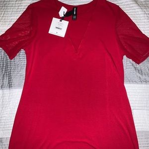 Agnes & Dora - Sheer V Neck Tee